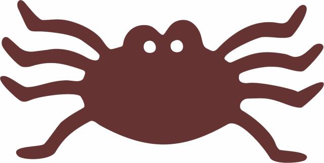 Spider Laser Cut Appliques (Size: 4"W, Color: Brown)