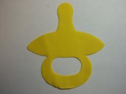 Pacifier Laser Cut Appliques (Size: 4"H, Color: Yellow )