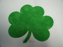 Shamrock Die Cut Appliques (Size: with FUSIBLE - 4"W, Color: Tonal - Green )