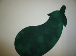 Eggplant/Squash Laser Cut Appliques (Color: Tonal - Evergreen , Size: With FUSIBLE- 6"W, Direction: Facing left)