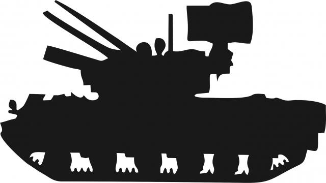 Tank - Bradley Silhouette Laser Cut Appliques (Size: with FUSIBLE - 10"W, Direction: guns facing left)