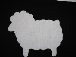 Easter Lamb Laser Cut Appliques (Size: 6"W, Color: White , Direction: Facing left)
