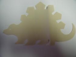 Dinosaur - Stegosaurus Laser Cut Appliques (Size: with FUSIBLE - 7"W, Color: Tan/Beige , Direction: Facing left)
