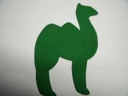 Camel Laser Cut Appliques (Size: 5"H, Color: Green , Direction: Facing left)