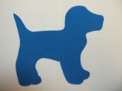 Dog - Puppy Laser Cut Appliques (Size: 5"W, Color: Blue , Direction: Facing left)