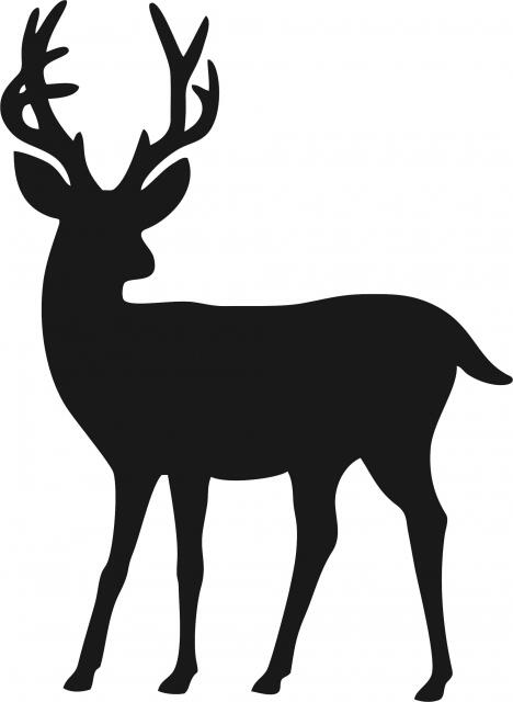 Deer Silhouette Laser Cut Appliques (Size: 10", Direction: head turned right)