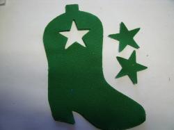 Cowboy Boot Laser Cut Appliques (Size: 4"H, Color: Green , Direction: Facing left)
