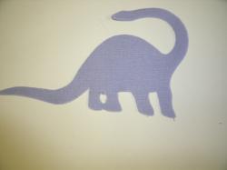 Dinosaur - Apatosaurus Laser Cut Appliques (Size: with FUSIBLE - 5"W, Color: Gray , Direction: Facing right)