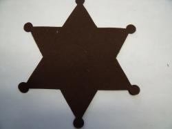 Badge Laser Cut Appliques (Size: with FUSIBLE - 5"H, Color: Brown )