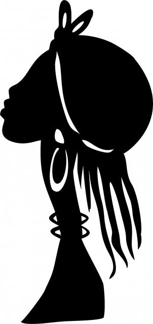 African Woman - Farai Silhouette Laser Cut Appliques (Size: 9"H, Direction: facing left)