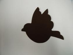 Bird Laser Cut Appliques (Size: 6"H, Color: Brown , Direction: Facing left)