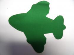 Airplane Laser Cut Appliques (Size: with FUSIBLE - 4"W, Color: Green )