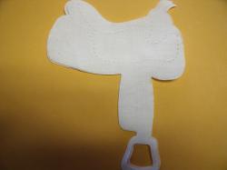 Saddle Laser Cut Appliques (Size: 6"H, Color: White , Direction: Facing right)