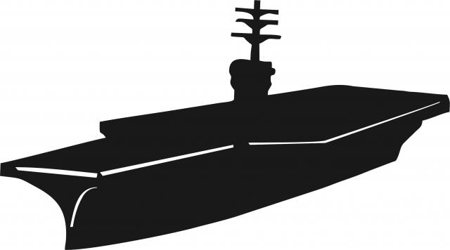 Aircraft Carrier Silhouette Laser Cut Appliques (Size: with FUSIBLE - 8"W, Direction: facing left)