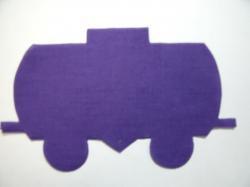 Train Tank Car Laser Cut Appliques (Size: with FUSIBLE - 5"H, Color: Purple )