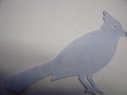 Blue Jay Laser Cut Appliques (Size: with FUSIBLE - 5"H, Color: Tonal - Pastel Blue , Direction: Facing left)