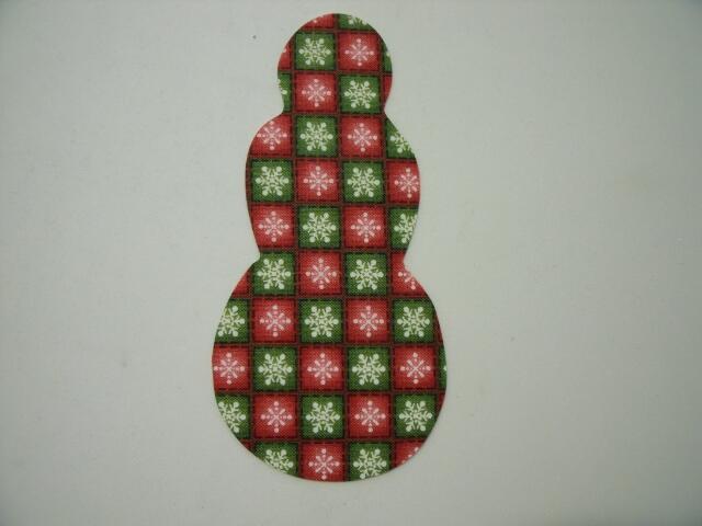Christmas Snowman Laser Cut Appliques (Size: with FUSIBLE - 6"H, Color: Pink & Green Snowflakes)