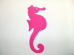 Seahorse Laser Cut Appliques (Size: 4"H , Color: Hot Pink , Direction: Facing right)