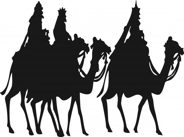 Nativity - Wisemen's Journey Laser Cut Appliques (Size: 15"H, Color: Black - facing right)