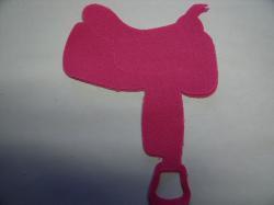 Saddle Laser Cut Appliques (Size: 4"H , Color: Hot Pink , Direction: Facing right)
