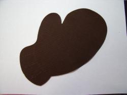 Mitten Laser Cut Appliques (Size: 6"H, Color: Brown , Direction: Facing left)