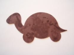 Turtle Laser Cut Appliques (Size: 6"W, Color: Tonal - Brown , Direction: Facing right)