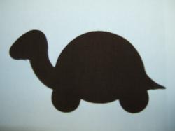 Turtle Laser Cut Appliques (Size: with FUSIBLE - 5"W, Color: Brown , Direction: Facing left)
