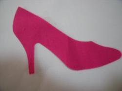 Shoe Die Cut Appliques (Size: with FUSIBLE - 4"W, Color: Hot Pink, Direction: Facing left)