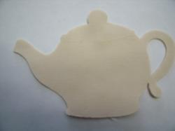 Teapot Laser Cut Appliques (Size: With FUSIBLE- 4"W, Color: Tan/Beige )