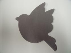 Bird Laser Cut Appliques (Size: 4"H, Color: Gray , Direction: Facing left)