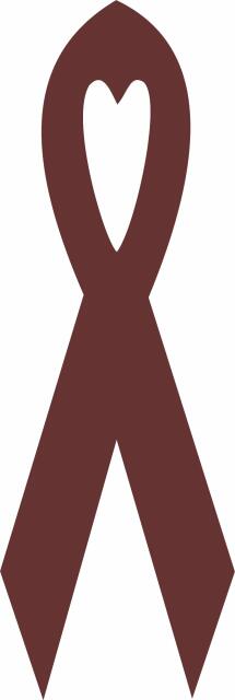 Awareness Ribbon Laser Cut Appliques (Size: 8"H, Color: Brown )