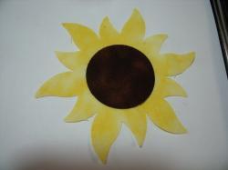 Sunflower Laser Cut Appliques (Size: with FUSIBLE - 5", Color: Tonal - Pastel Yellow )