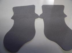 Baby Bootie Pair Laser Cut Appliques (Size: with FUSIBLE - 5"H, Color: Gray )