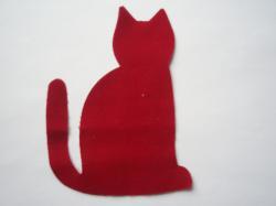 Cat Laser Cut Appliques (Size: 5"H, Color: Red , Direction: Facing left)