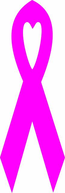 Awareness Ribbon Laser Cut Appliques (Size: 7"H, Color: Hot Pink Tonal )
