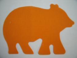Bear Laser Cut Appliques (Size: 5"W, Color: Orange , Direction: Facing left)