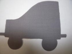 Train Coal Car Laser Cut Appliques (Size: 6"H, Color: Gray , Direction: Facing left)