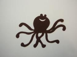 Octopus Laser Cut Appliques (Size: 4"W, Color: Brown )