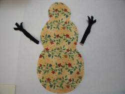 Christmas Snowman Laser Cut Appliques (Size: 6"H, Color: Gold Vines, Hearts & Stars)