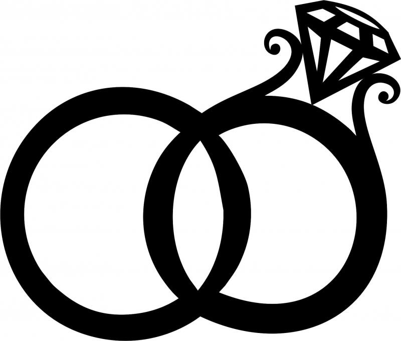 Engagement Ring Set Laser Cut Appliques (Size: 10"W)