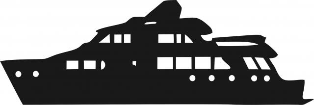 Yacht Silhouette Laser Cut Appliques (Size: with FUSIBLE - 9"W, Direction: facing left)