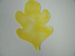 Oak Leaf #2 Laser Cut Appliques (Size: with FUSIBLE - 6"H, Color: Tonal - Pastel Yellow)