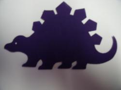 Dinosaur - Stegosaurus Laser Cut Appliques (Size: with FUSIBLE - 7"W, Color: Purple , Direction: Facing right)