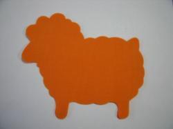 Easter Lamb Laser Cut Appliques (Size: 4"W, Color: Orange , Direction: Facing left)