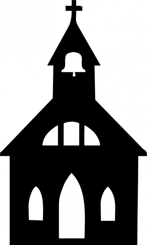 Church #2 Silhouette Laser Cut Applique (Size: 8"H)