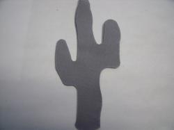 Cactus Laser Cut Appliques (Size: 4"H, Color: Gray )