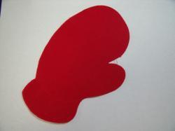 Christmas Mitten Laser Cut Appliques (Size: 5"H, Color: Red , Direction: Facing left)