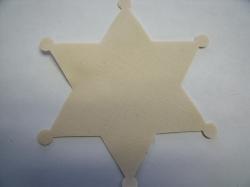Badge Laser Cut Appliques (Size: with FUSIBLE - 5"H, Color: Tan/Beige)