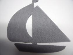 Sailboat Die Cut Appliques (Size: 5"W, Color: Gray , Direction: Facing left)