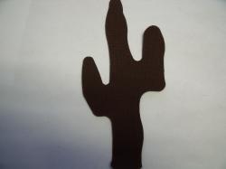 Cactus Laser Cut Appliques (Size: with FUSIBLE - 4"H, Color: Brown )
